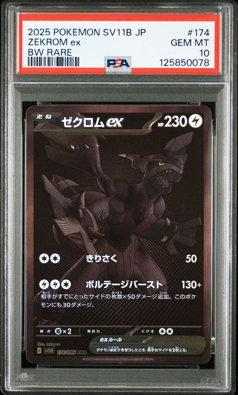 Zekrom ex BWR, PSA 10, carte 174/086, Recto