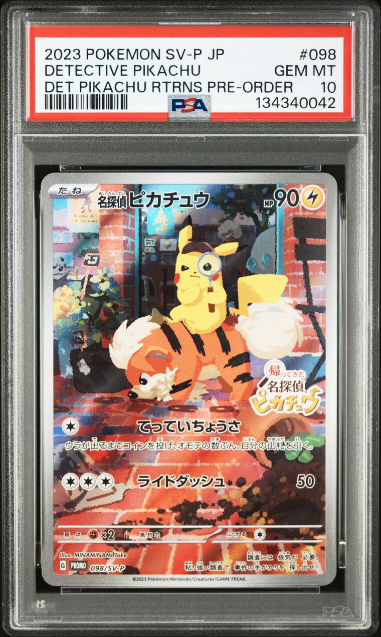 Détective Pikachu — Promo, PSA 10, carte 098/SV-P, Recto